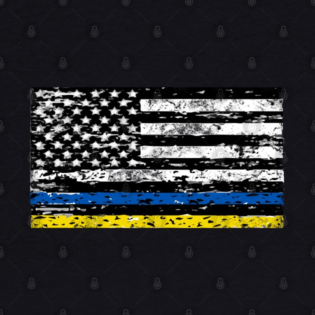 Ukraine American Flag Ukrainian American Gift by Scar